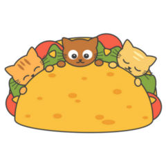 Cute Cartoon Cat Taco Sticker