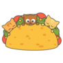Cute Cartoon Cat Taco Sticker