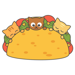 Cute Cartoon Cat Taco Sticker