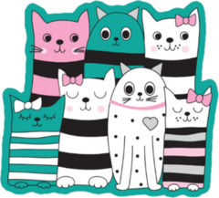 Cute Cartoon Cats Sticker