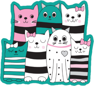 Cute Cartoon Cats Sticker