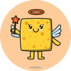 Cute Cartoon Cheese Fairy Sticker