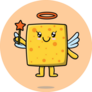 Cute Cartoon Cheese Fairy Sticker