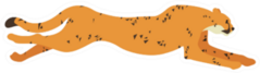 Cute Cartoon Cheetah Illustration Sticker
