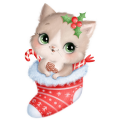 Cute Cartoon Christmas Cat Winter Sticker