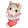 Cute Cartoon Christmas Cat Winter Sticker