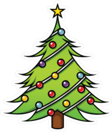 Cute Cartoon Christmas Tree Sticker