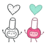 Cute Cartoon Doodle Nail Polish Character Sticker