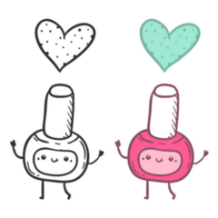 Cute Cartoon Doodle Nail Polish Character Sticker