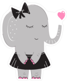 Cute Cartoon Elephant in Tutu Sticker