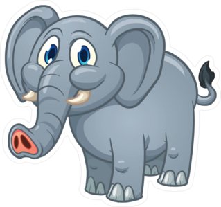 Cute Cartoon Elephant Sticker