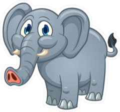 Cute Cartoon Elephant Sticker