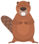 Cute Cartoon Flat Standing Beaver Sticker
