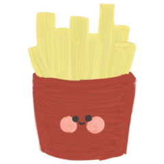 Cute Cartoon French Fries Sticker 