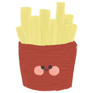 Cute Cartoon French Fries Sticker 