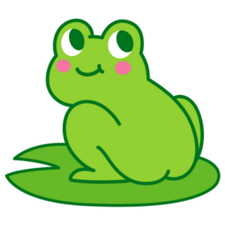 Cute Cartoon Frog Butt Drawing Sticker