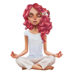 Cute Cartoon Girl In Yoga Pose Sticker