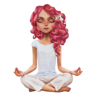 Cute Cartoon Girl In Yoga Pose Sticker
