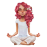 Cute Cartoon Girl In Yoga Pose Sticker