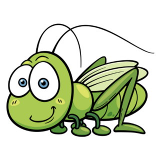 Cute Cartoon Grasshopper Smiling Sticker 