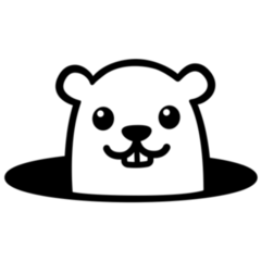 Cute Cartoon Groundhog Day Illustration Sticker