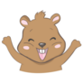 Cute Cartoon Groundhog Rosy Cheeks Illustration Sticker