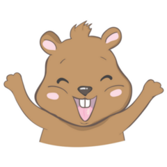 Cute Cartoon Groundhog Rosy Cheeks Illustration Sticker