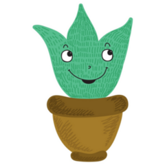 Cute Cartoon Happy House Plant Sticker