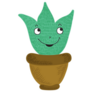 Cute Cartoon Happy House Plant Sticker