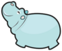 Cute Cartoon Hippo In Blue Sticker