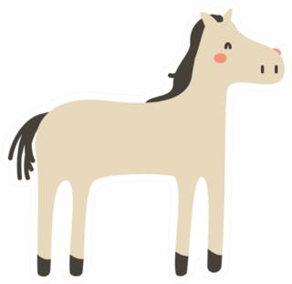 Cute Cartoon Horse Sticker
