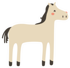 Cute Cartoon Horse Sticker