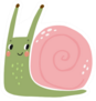 Cute Cartoon Illustration Of A Snail Sticker