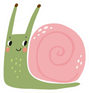Cute Cartoon Illustration Of A Snail Sticker