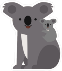 Cute Cartoon Koala With A Baby Sticker