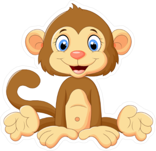 Cute Cartoon Monkey Sticker