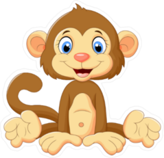 Cute Cartoon Monkey Sticker