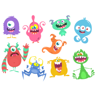 Cute Cartoon Monsters Sticker Sheet 