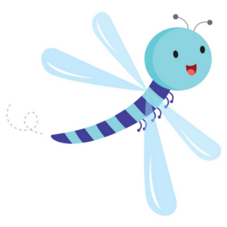 Cute Cartoon of a Blue Dragonfly Sticker