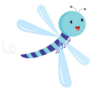 Cute Cartoon of a Blue Dragonfly Sticker