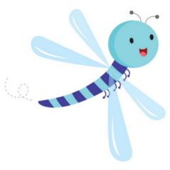 Cute Cartoon of a Blue Dragonfly Sticker