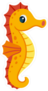 Cute Cartoon Orange Seahorse Sticker
