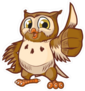 Cute Cartoon Owl with Thumbs Up Sticker