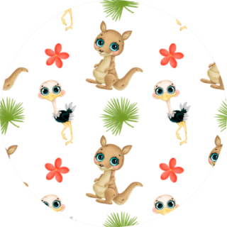 Cute Cartoon Pattern. Kangaroo Sticker