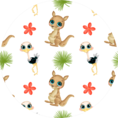 Cute Cartoon Pattern. Kangaroo Sticker