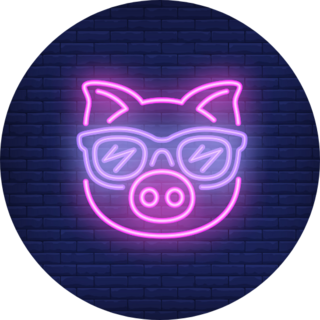 Cute Cartoon Pink Pig In Sunglasses Sticker