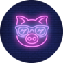 Cute Cartoon Pink Pig In Sunglasses Sticker