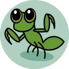 Cute Cartoon Praying Mantis Sticker