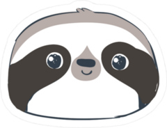 Cute Cartoon Sloth Face Sticker