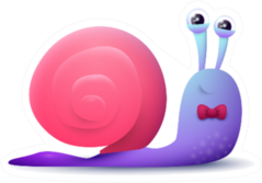 Cute Cartoon Snail In Bow Tie Sticker